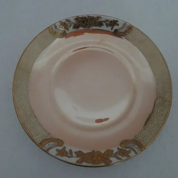 Noritake Orange Lusterware Mayo Condiment Footed Bowl Underplate Peasant Bird - Picture 4 of 11